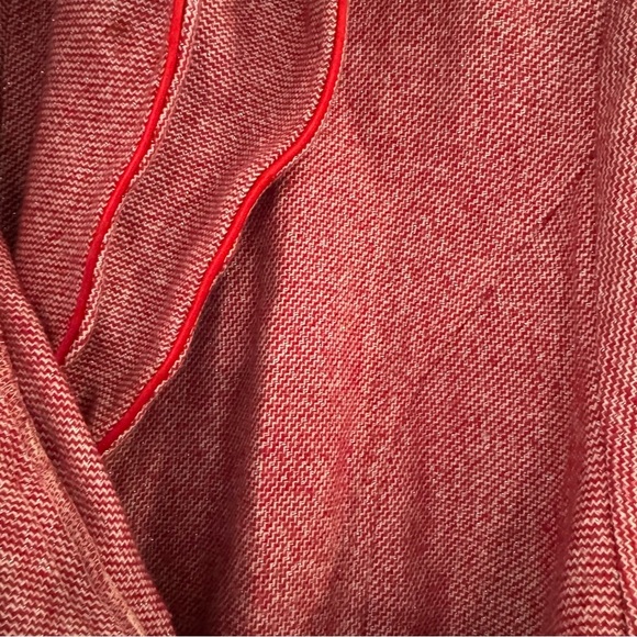 Women’s AS-HRO Art to Wear Wrap Jacket Blazer Red White Metallic Tweed size 26 - Picture 5 of 7